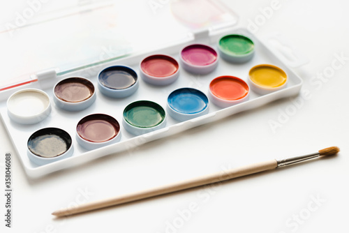 watercolor paints, watercolor, paint palette