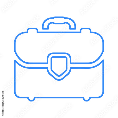 Briefcase line icon, suitcase outline vector, bag