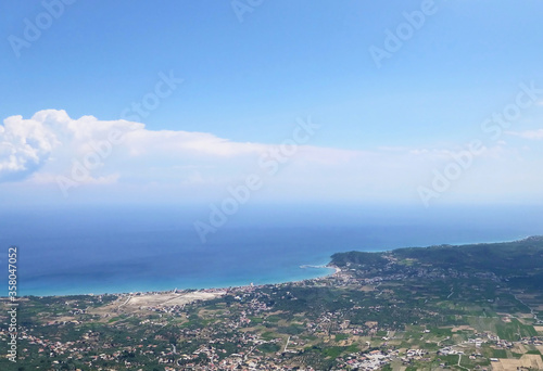 panoramic view of the landscape of Zante, Zakynthos, Greece