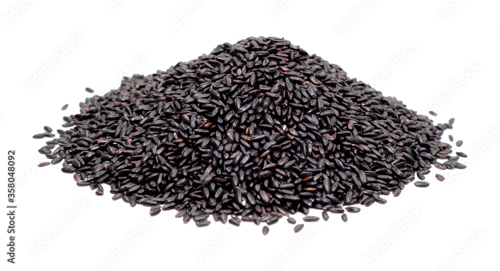 black rice isolated on white black rice isolated on white