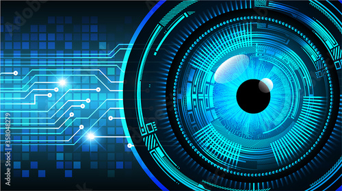 eye cyber circuit future technology concept background