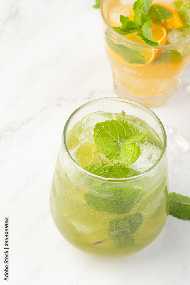 different chilled drinks close-up. different chilled drinks close-up.