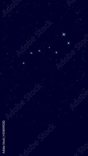 vector background of the constellation of Big Dipper in the sky full of stars