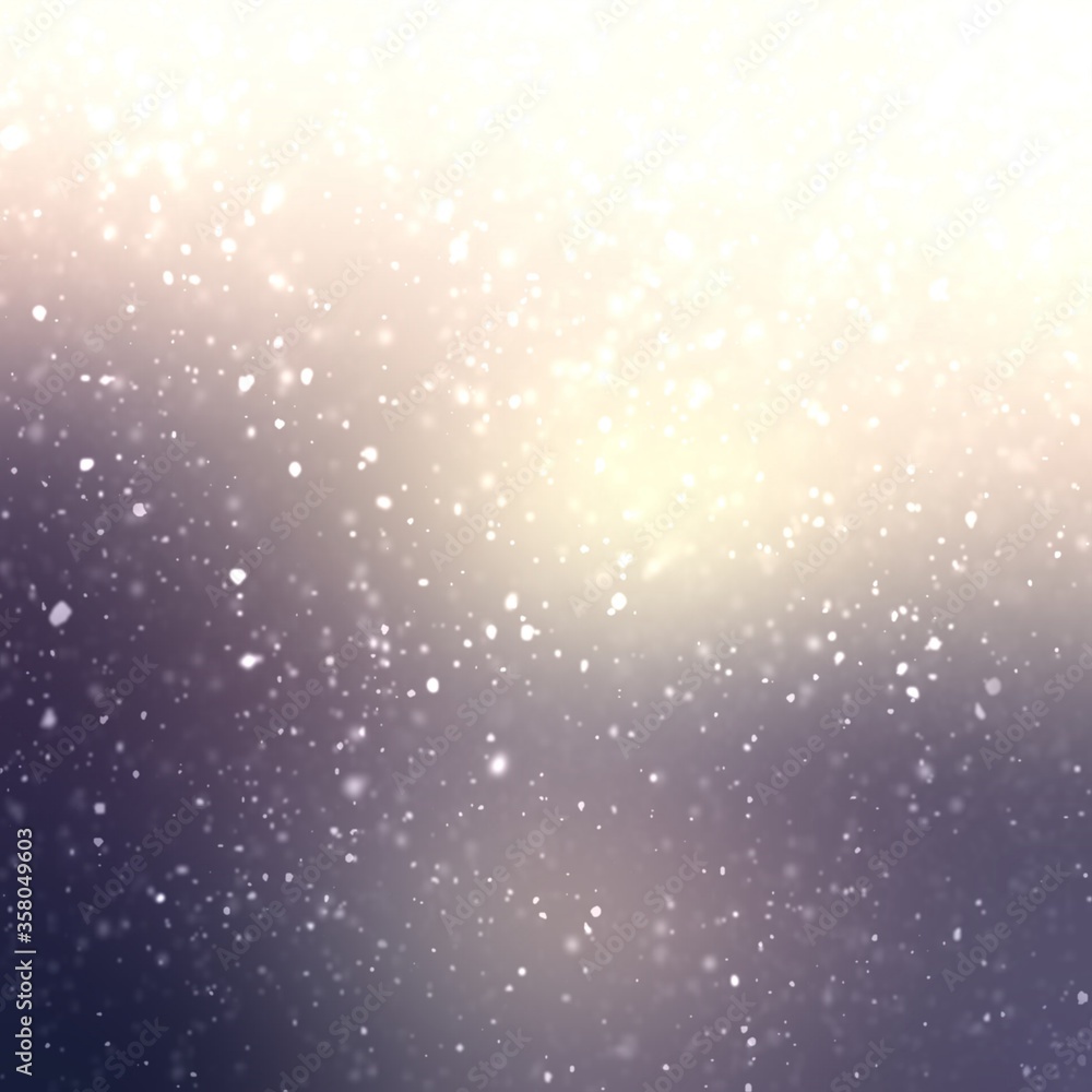 Obraz premium Snow fall on bright light and dark shade background. Blurred texture. White grey ombre. Winter outside illustration.