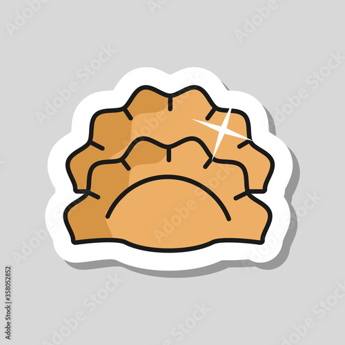 Two dumplings, potstickers or jiaozi vector icon