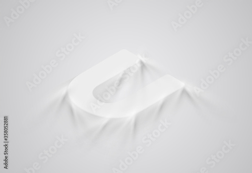 3D realistic satin font, isometric vector illustration