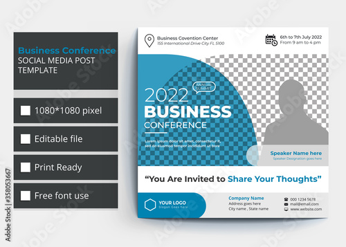 Business Conference Social Media Post & Instagram post template
