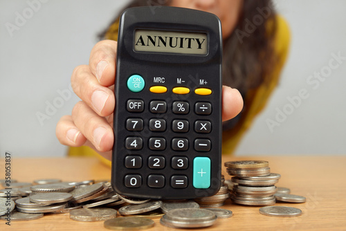 Annuity concept with a calculator