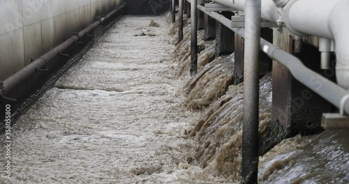 Wastewater treated at a municipal water reclamation plant prior to release into the Los Angeles River.