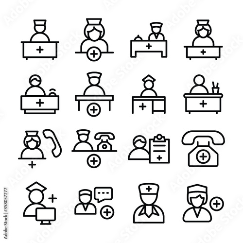 
Clinic Reception, Hospital front Desk, Hospital Reception Desk, Medical Helpline, Medical Assistant, Medical Report, Online Doctor, Medical Counselling, Male Doctor, Lady Doctor, Doctor Line Vector I