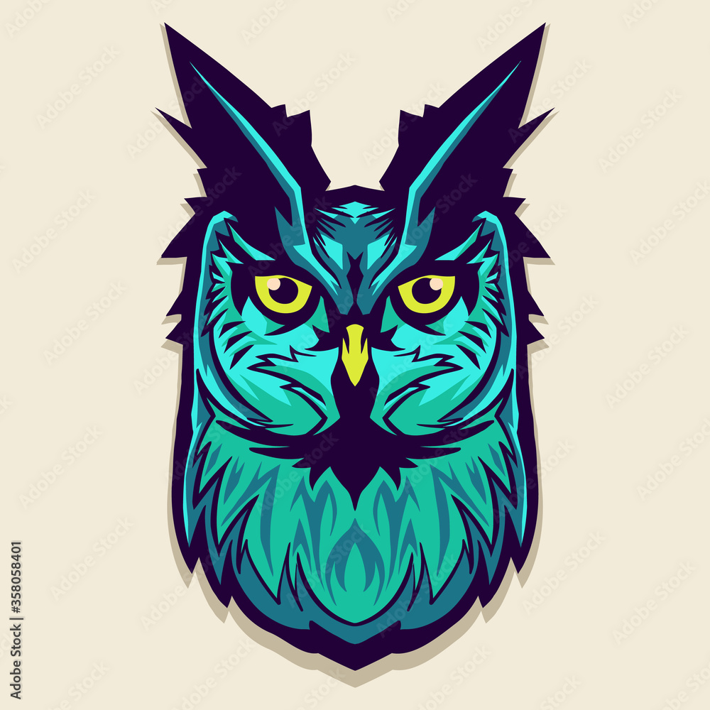 blue owl vector illustration isolated