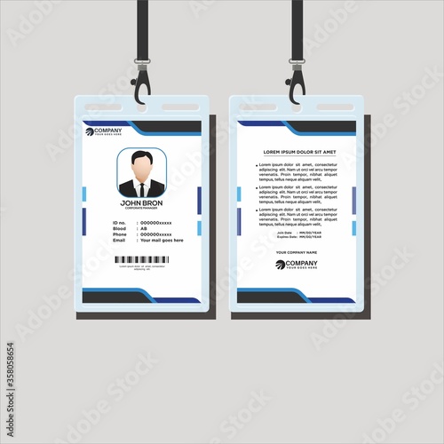 Modern ID Card Design Template, Identification card vector illustration