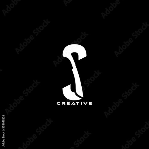Machete concept simple flat S letter logo design