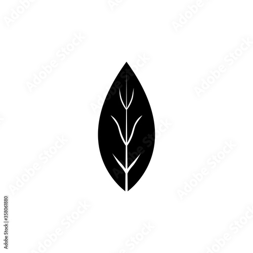 Aromatic Bay Laurel Leaf, Aroma Spice. Flat Vector Icon illustration. Simple black symbol on white background. Aromatic Bay Laurel Leaf, Aroma Spice sign design template for web and mobile UI element.