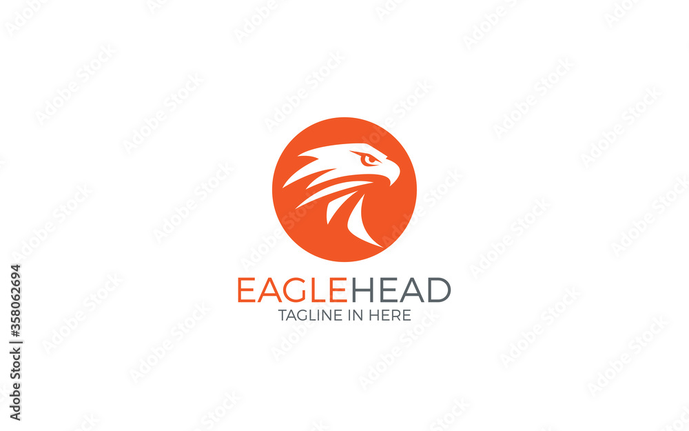 Eagle Head logo in circle shape with orange color Stock Vector | Adobe ...