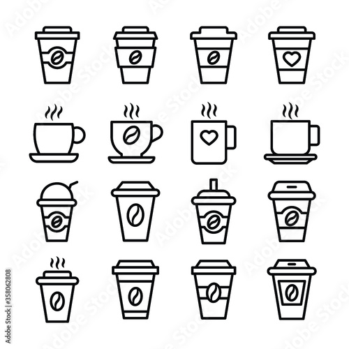 
Set of Coffee Icons Line Vector Icon
