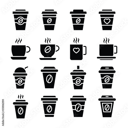 
Glyphs Vector Coffee Icons Set 
