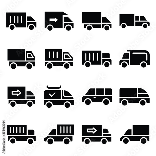 
Transport Glyphs Vector Icon Set 
