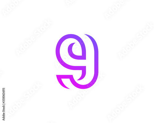 Letter G number 9 logo icon design template elements