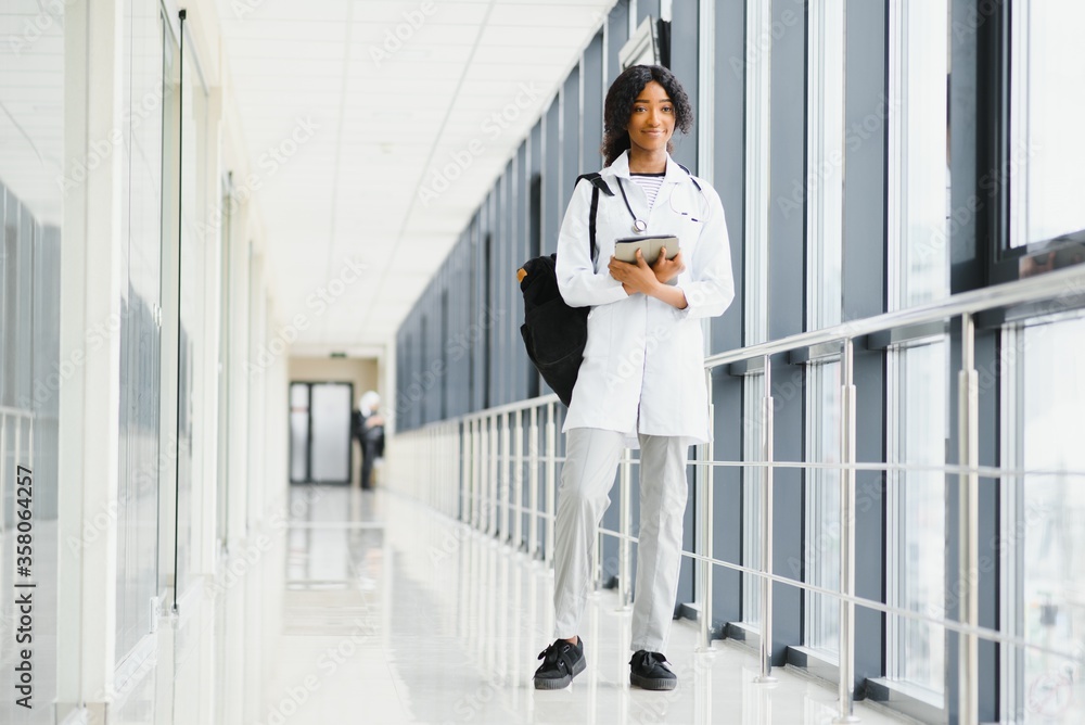 African girl medical school student. The concept of medical education and healthcare African girl medical school student. The concept of medical education and healthcare