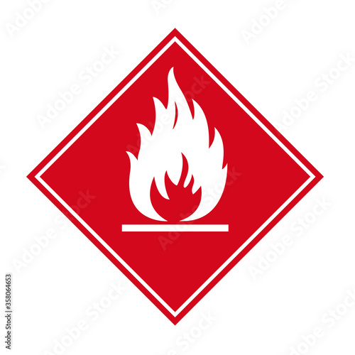 Flammable hazard icon board