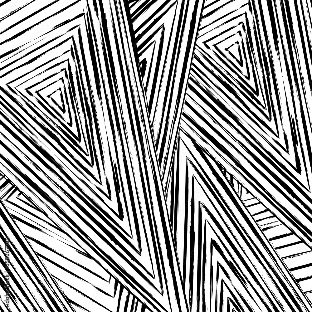 Obraz premium abstract geometric pattern background, with strokes and splashes, black and white
