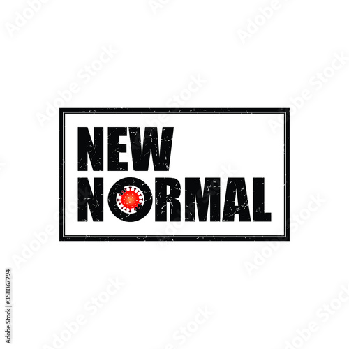 New normal logo background design vector. covid-19 background. vector illustration.