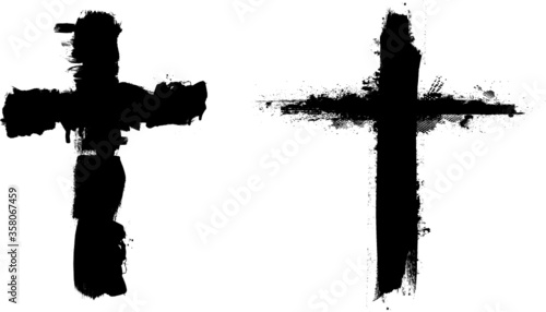 Set of religion crosses . Vector