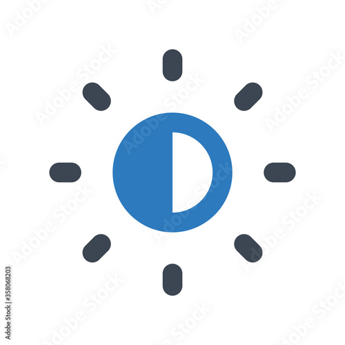brightness control icon vector illustration.use for picture, photo, image, edit, effect, saturation, exposition icons.