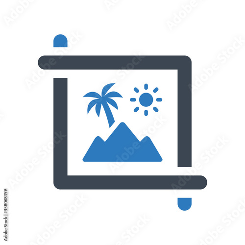 crop image icon vector illustration.use for edit, photo, picture, photography icons .