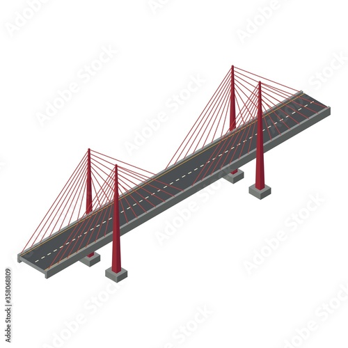 High bridge icon. Isometric of high bridge vector icon for web design isolated on white background