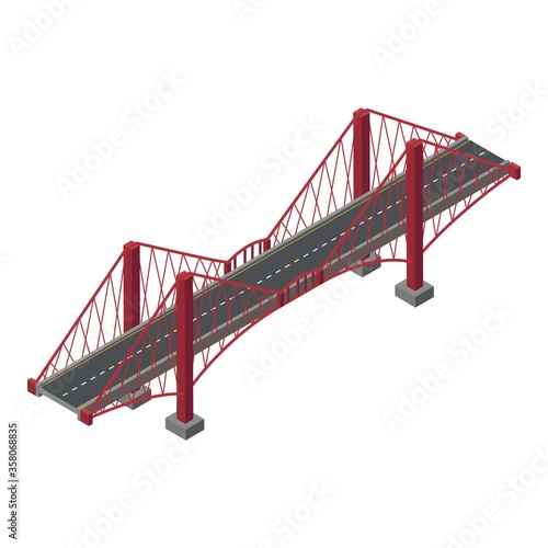 Sea bridge icon. Isometric of sea bridge vector icon for web design isolated on white background