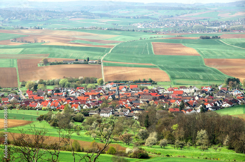top view of european village