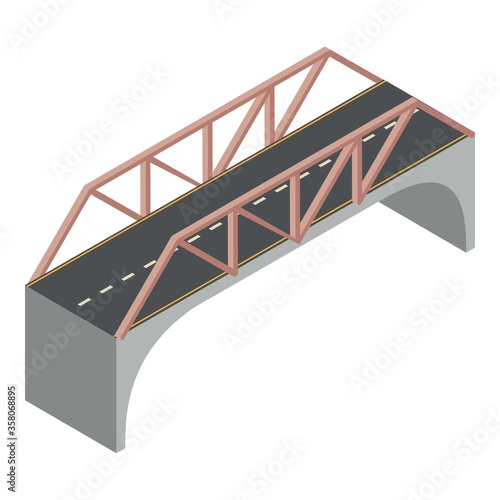 Travel bridge icon. Isometric of travel bridge vector icon for web design isolated on white background