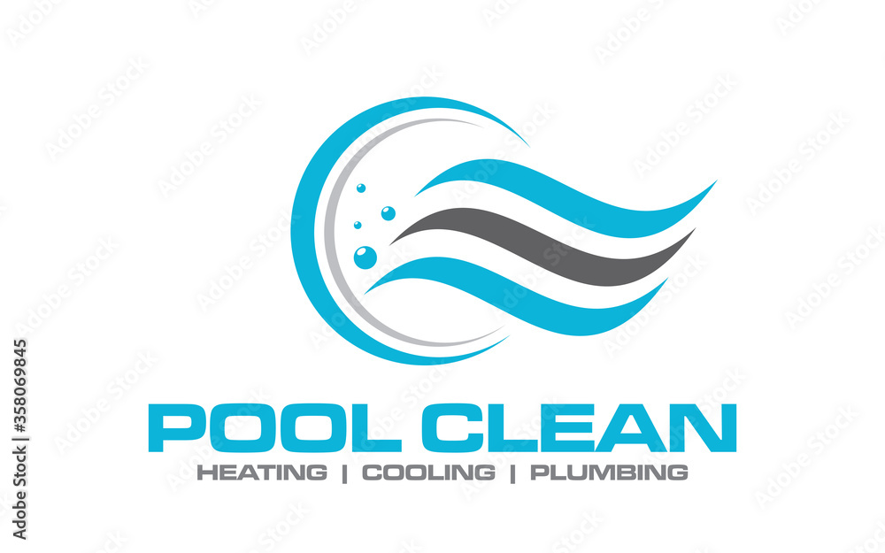 Pool clean service logo template for your business