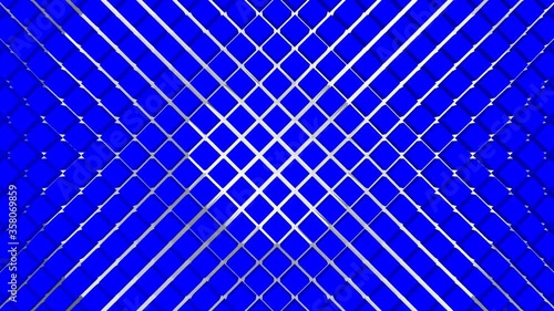 Blue cubes motion background. Abstract 3D rendering. Geometric shape.
Wave pattern animation.