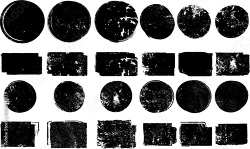 Set of abstract grunge shapes . Brush strokes collection .Vector
