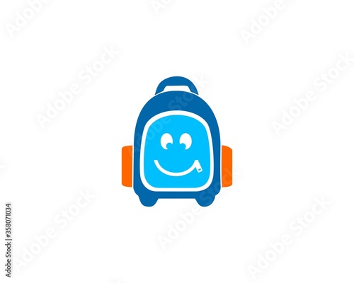 happy school bag vector