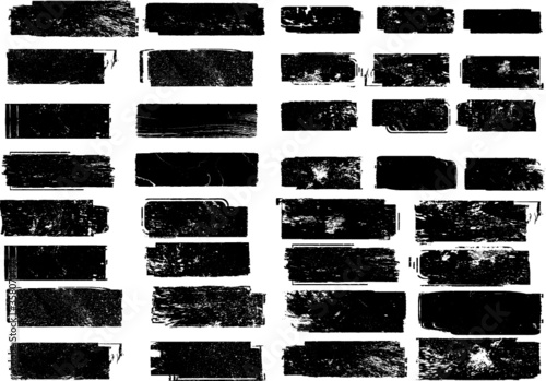 Set of abstract grunge shapes . Brush strokes collection .Vector
