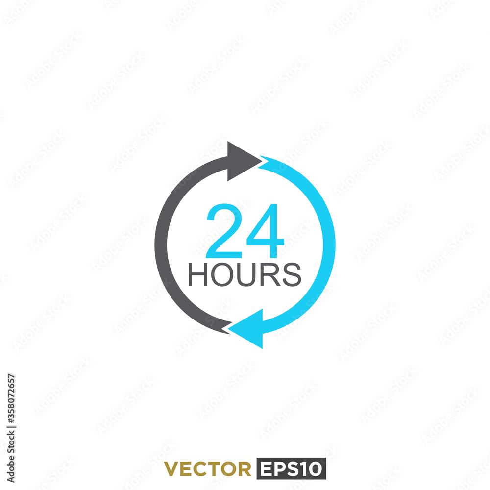 24 Hours Sign Icon Vector 24 Hours Sign Icon Vector