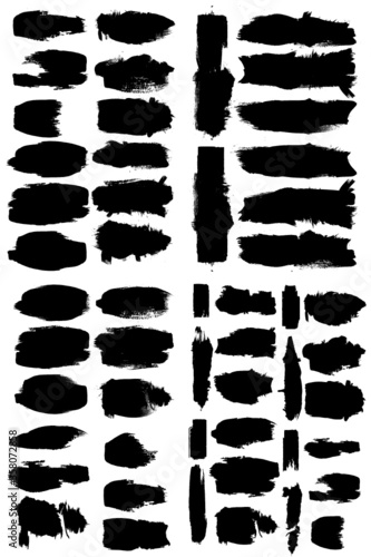 Set of abstract grunge shapes . Brush strokes collection .Vector
