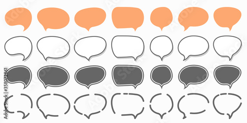 Speech bubble icons set. Flat vector design