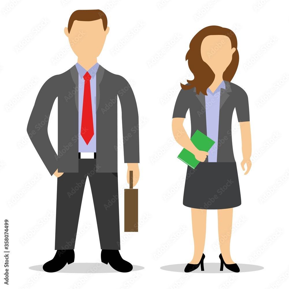 Illustration vector design of employees. Business man and business woman. Illustration vector design of employees. Business man and business woman.