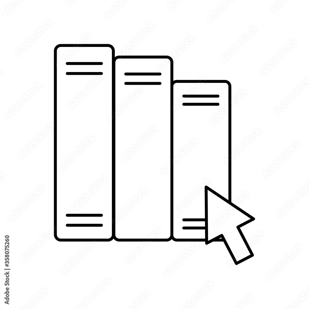 Ebooks with cursor arrow silhouette style icon design, Education online and elearning theme Vector illustration Ebooks with cursor arrow silhouette style icon design, Education online and elearning theme Vector illustration