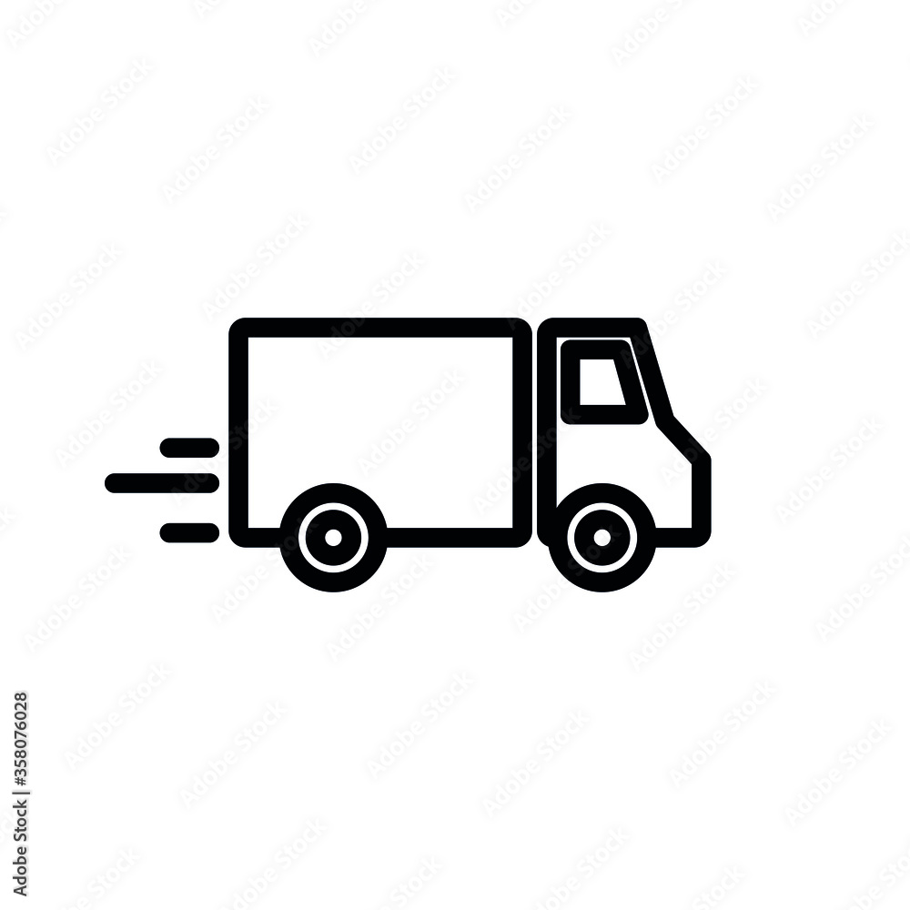 Delivery Service line flat vector icon for mobile application, button and website design. Illustration isolated on white background. EPS 10 design, logo, app, infographic.