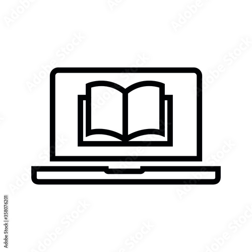 E-Book line flat vector icon for mobile application, button and website design. Illustration isolated on white background. EPS 10 design, logo, app, infographic.