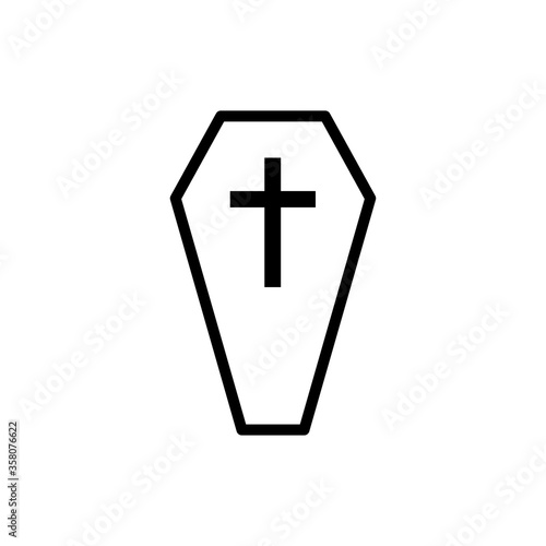 Coffin icon vector