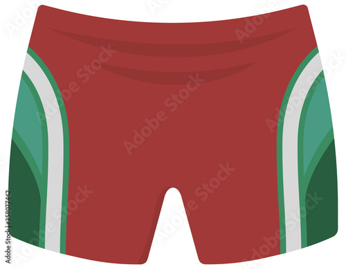 Swimming trunks isolated on white background. Beachwear in cartoon style.