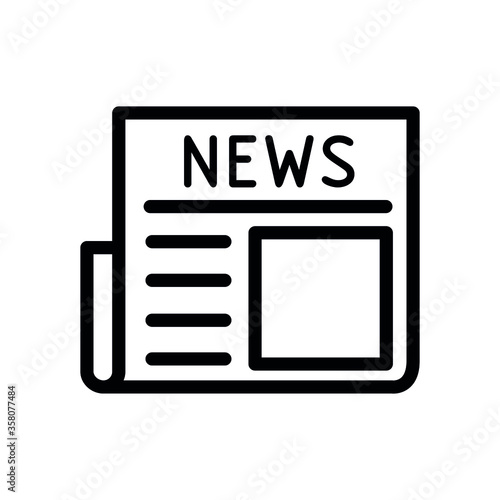 E-Newspaper, magazine line flat vector icon for mobile application, button and website design. Illustration isolated on white background. EPS 10 design, logo, app, infographic.