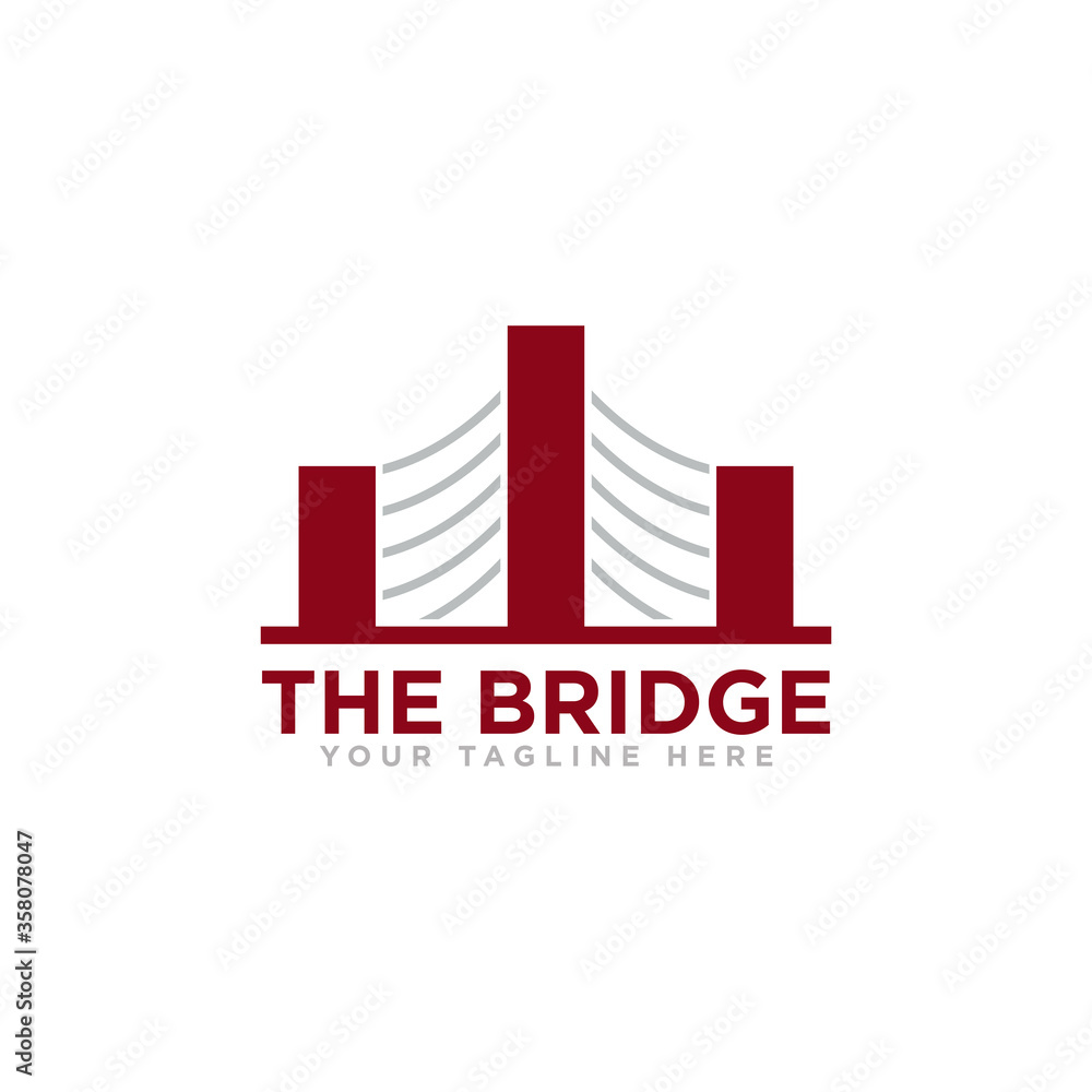 Bridge Construction Logo Icon Design Vector